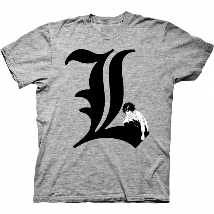 Death Note - L Symbol With Character T-Shirt M