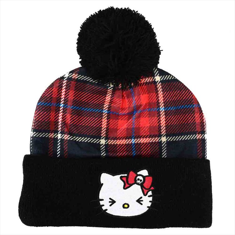 Sanrio - Hello Kitty Plaid Punk Pom Beanie