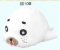 Kupu Mamegoma - White Mischievous Mamegoma Seal Plush B Open Mouth