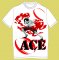 One Piece - Fire Ace White T-Shirt Large