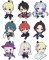 Makai Ouji Devils and Realist - Petanko Character Rubber Trading Straps Set of 10