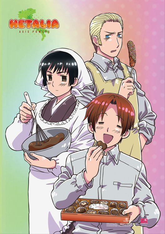 Hetalia - Germany Italy Japan Cooking Wall Scroll Hetalia - Germany Italy Japan Cooking Wall Scroll