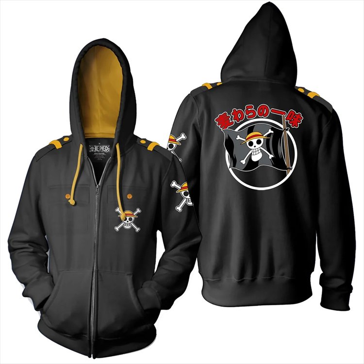 One Piece - Straw Hat Crew Military Zip Hoodies M One Piece - Straw Hat Crew Military Zip Hoodies M