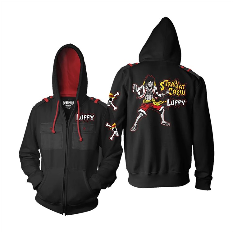 One Piece - Luffy Military Zip Hoodie L One Piece - Luffy Military Zip Hoodie L