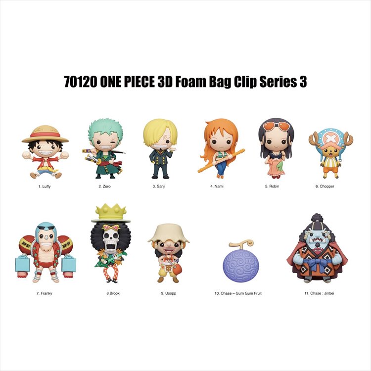 One Piece - 3D Foam Collectible Bag Clip Series 3 SINGLE BLIND BOX