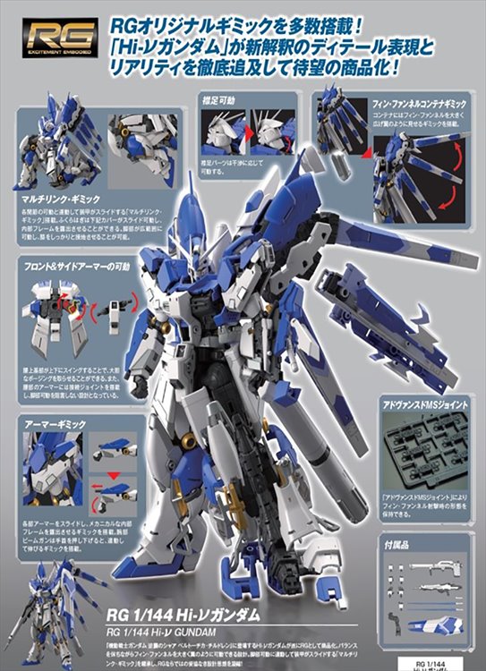 Gundam - 1/144 RG Hi-v Gundam Model Kit [TL300835857] : ToysLogic ...